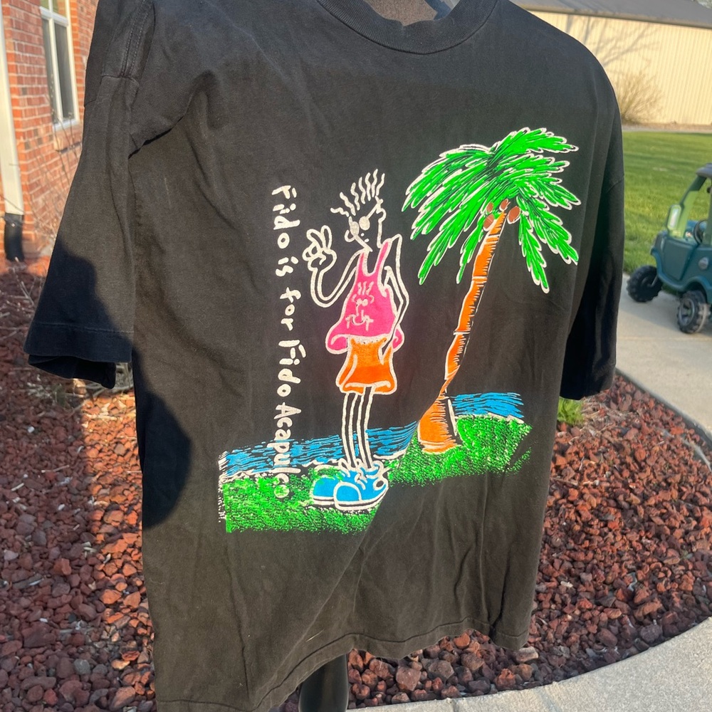 Fido Dido 7 UP Acapulco vintage black XL t shirt